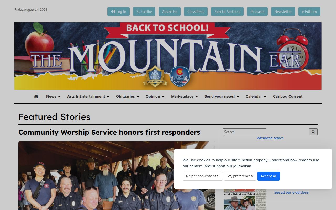 Gilpin County crime news search for Mountain-Ear sheriff reports